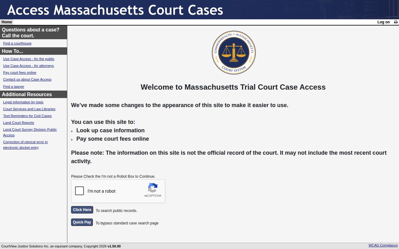 Norfolk County release court record search in MassCourts
