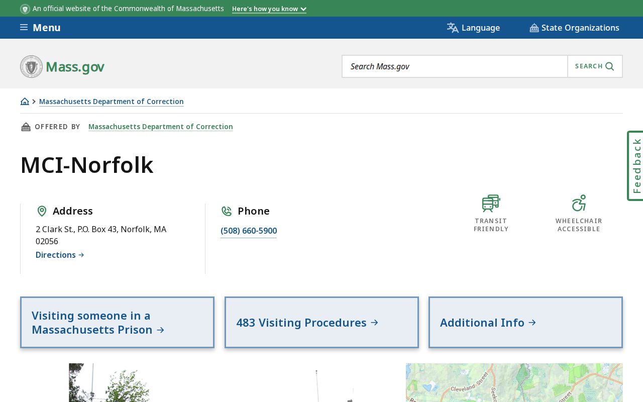 MCI-Norfolk state-prison release records facility page