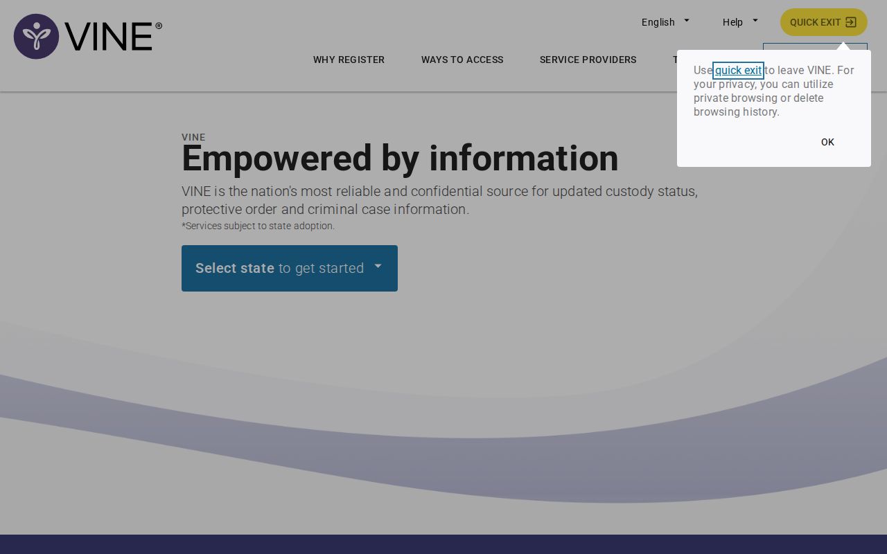 Norfolk County VINELink inmate search Massachusetts selection screen